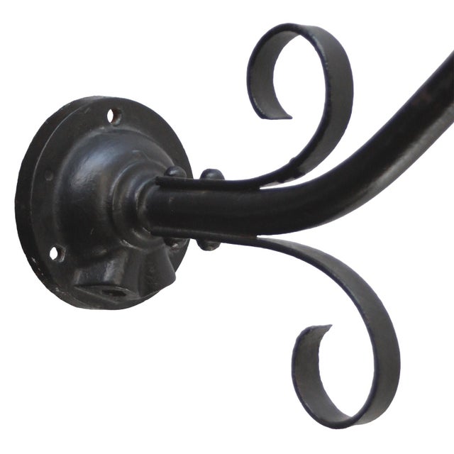 Vintage Industrial French Green Enamel Cast Iron Wall Light For Sale - Image 4 of 5