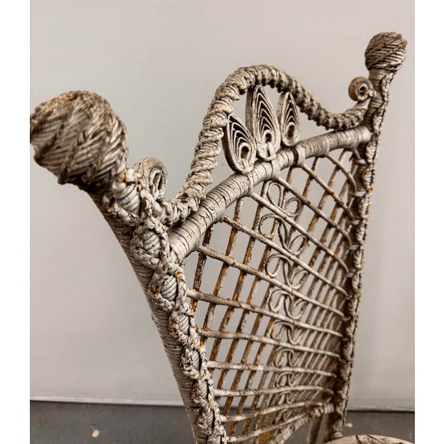 Wood Late 19th Century Antique Victorian Heywood Brothers/Heywood Wakefield Rattan & Wicker Portrait Chair For Sale - Image 7 of 12