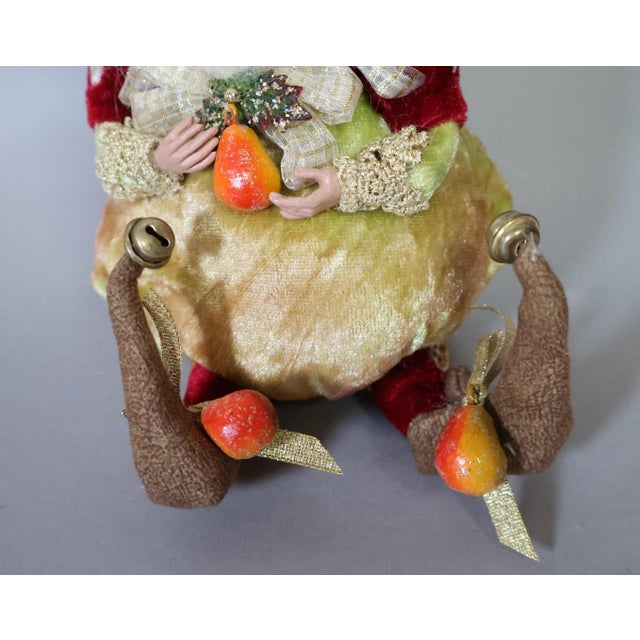 Mark Roberts Christmas Fairy With Pears, Velvet Costume, Bells & Glitter Wings For Sale - Image 4 of 5