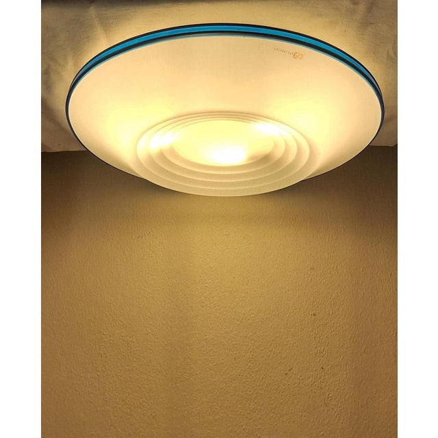 Vintage Ceiling Lamp with White Plastic Shade from S-Licht-Design, 1990s, in Very Good conditions. Designed 1990 to 1999...