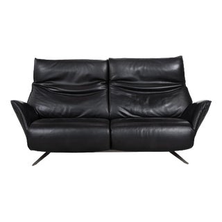 Black Leather Evita Two-Seater Sofa with Electric Function from Koinor For Sale