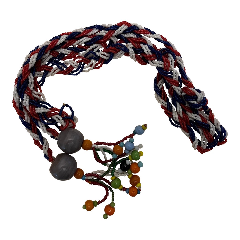 Native American vintage glass bead belt Vintage Native American Indian beaded CROW belt Intricate  main image 2