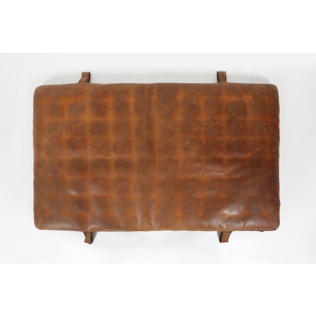 Mid-Century Modern Vintage Thick Leather Gym Mat, 1930s For Sale - Image 3 of 12