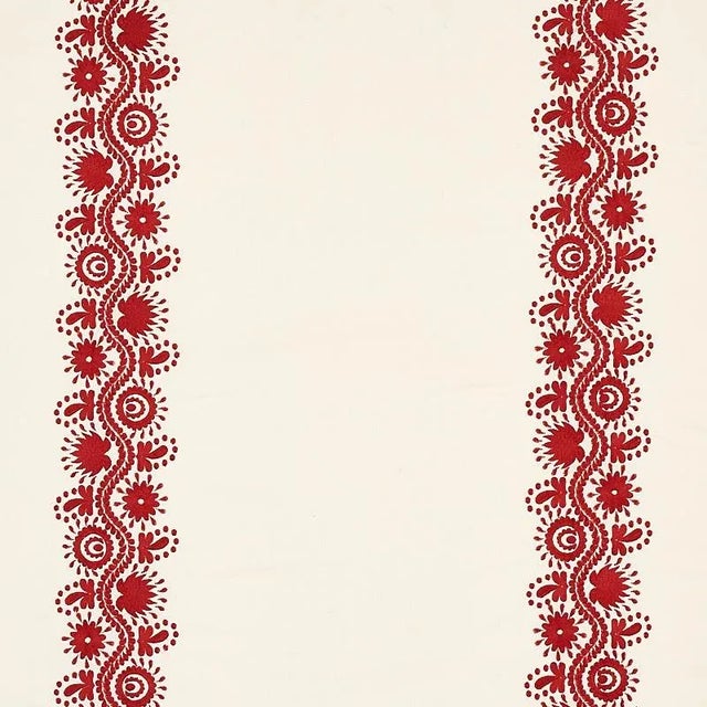Not Yet Made - Made To Order Sample - Schumacher Theodora Embroidery Fabric in Red For Sale - Image 5 of 5