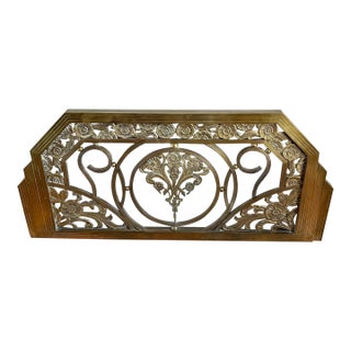 Antique Brass Art Deco Twin Headboard For Sale