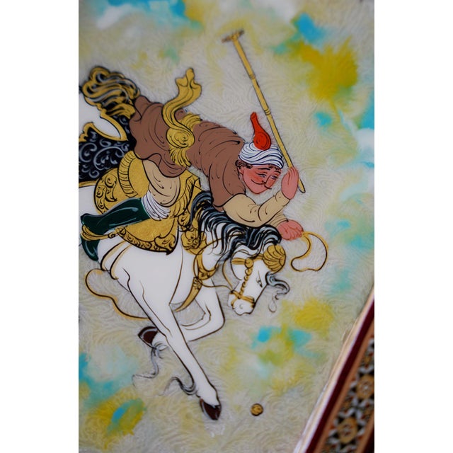 Wood Handcrafted Chess & Backgammon Set, Polo Miniature Khatam Board For Sale - Image 7 of 9