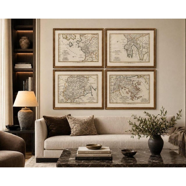 Paper Ancient Peloponnese and Greek Islands Maps from Tardieu, 1825, Set of 4 For Sale - Image 7 of 9