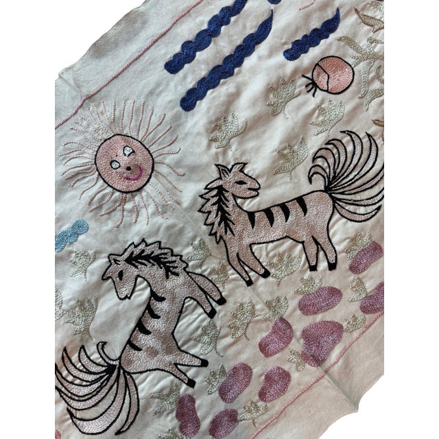 Winged Horse Suzani Wall Hanging, Butterflies For Sale In New York - Image 6 of 6
