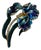 Vintage Coro Enamel Iris Brooch For Sale