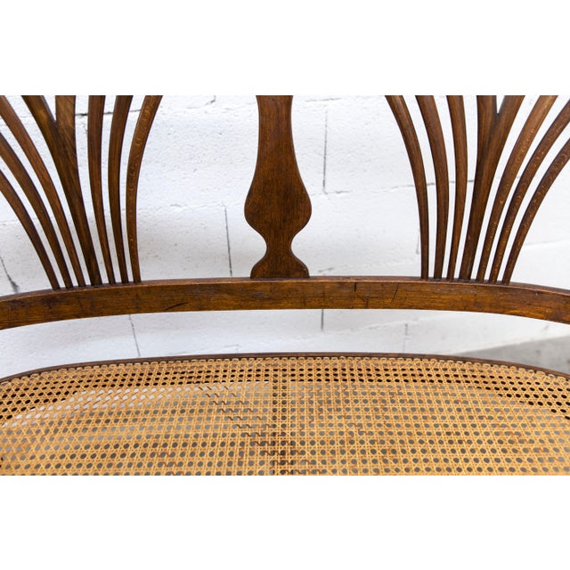 Hand-Caned Bentwood Bench from Fischel, 1930s For Sale - Image 17 of 18