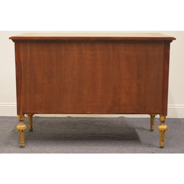 Furniture Classics Louis XVI French Provincial 48" Green and Gold Media Chest W. Gilt Ormolu Style Decoration For Sale - Image 10 of 12