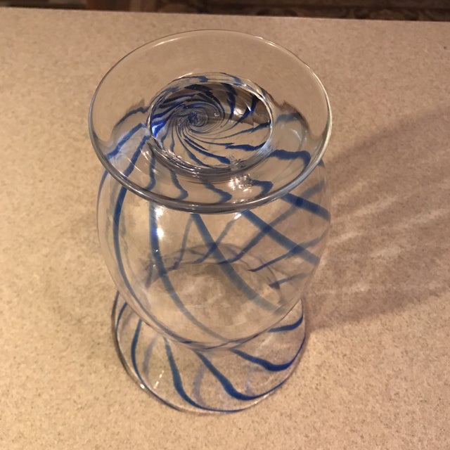 Blue Swirl Art Glass Vase Chairish