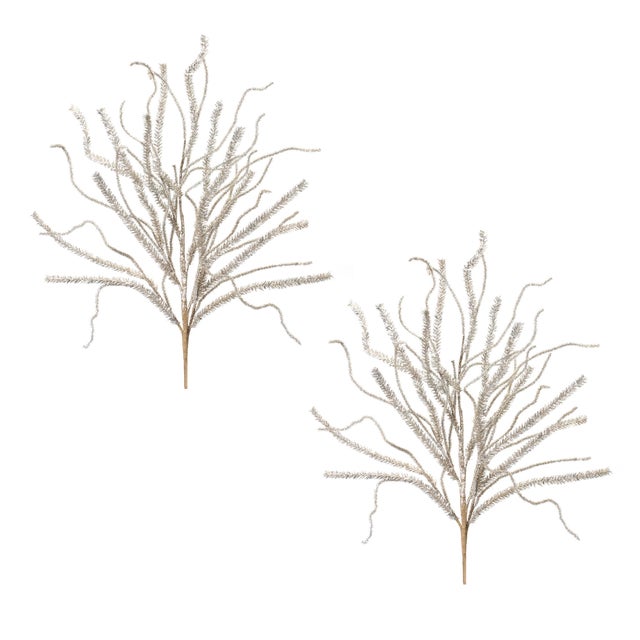 Rustic Glittered Pine Tinsel Branch (Set of 2) For Sale - Image 3 of 3