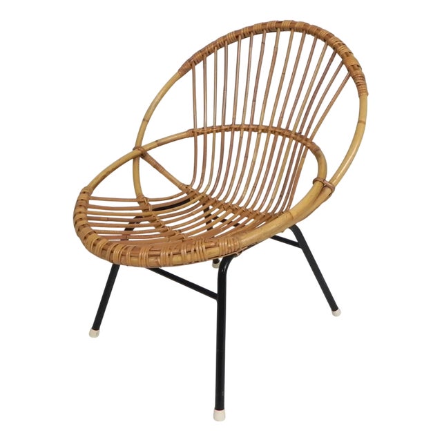 Vintage Bamboo Chair by Rohe Noordwolde, 1960s For Sale