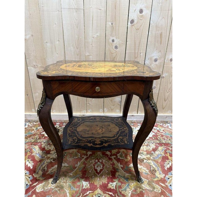 Louis XV Marquetry Side Table For Sale - Image 4 of 13