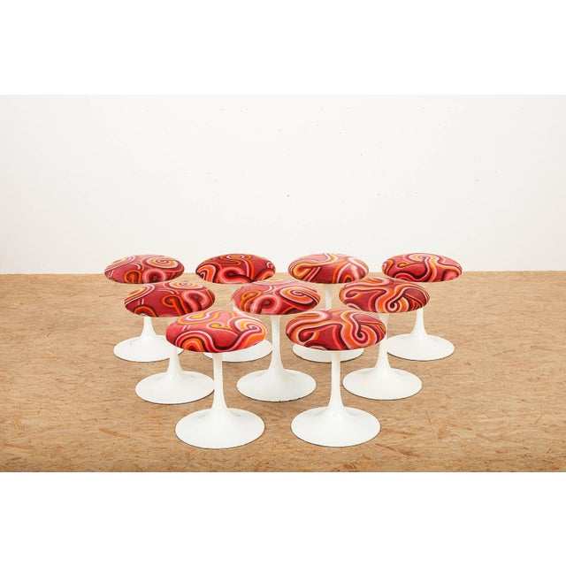 Metal Aluminum and Fabric Tulip Stool For Sale - Image 7 of 13