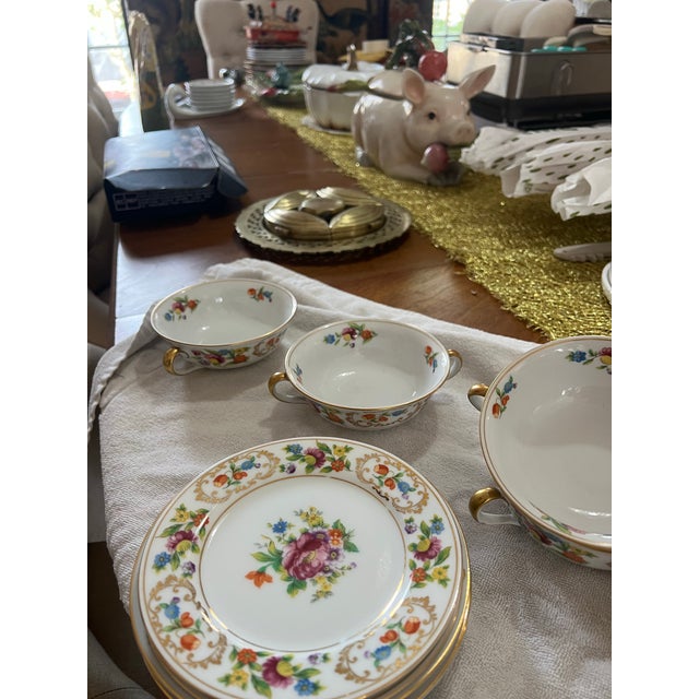 Mid-Century Modern 1970s Noritake Dresdena Floral Plates and Bowls- Set of 10 For Sale - Image 3 of 10
