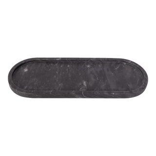 Artifacts Trading Company Decorative Runway Marble Tray in Black For Sale