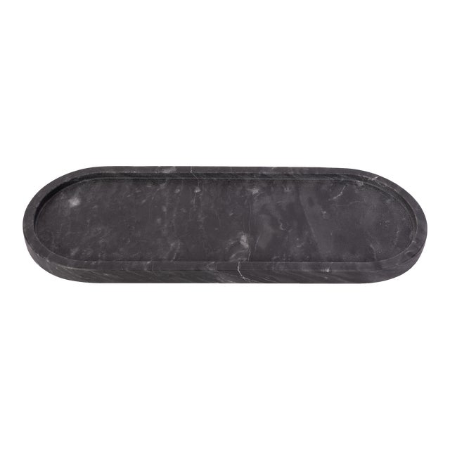 Artifacts Trading Company Decorative Runway Marble Tray in Black For Sale