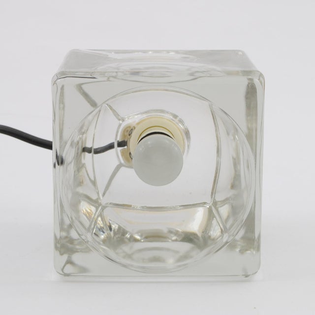 Glass Cubic Table Lamp from Peill & Putzler, 1970s For Sale - Image 6 of 8