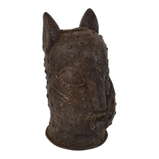 Mid 20th Century Bronze Leopard Head For Sale