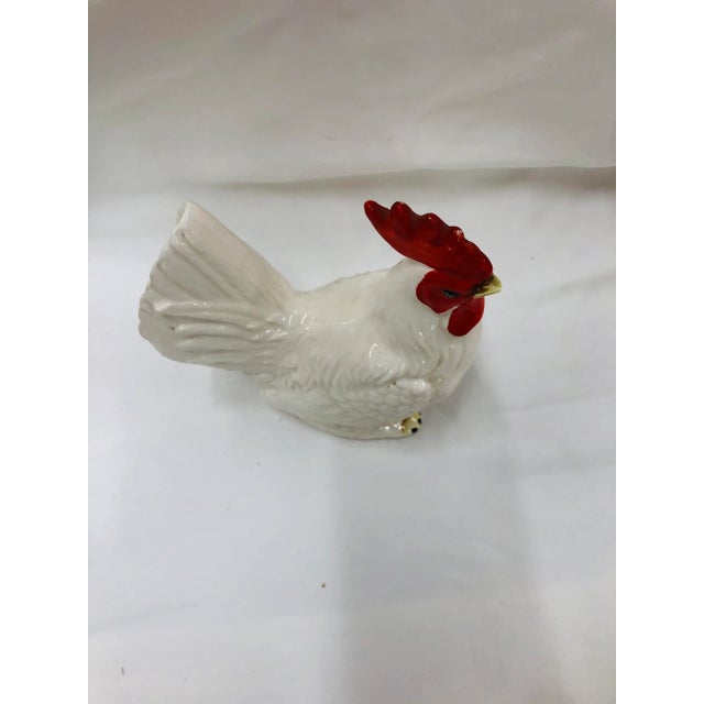 Figurative 1940s Ceramic Rooster Figurine Marked Japan For Sale - Image 3 of 7