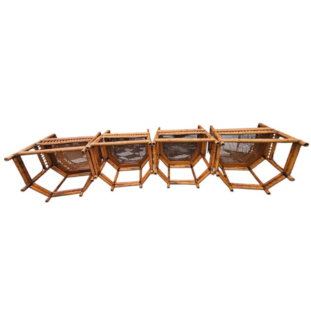 Auburn Vintage Burnt Bamboo Brighton Table Set For Sale - Image 8 of 12