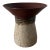 American Studio Pottery Pedestal Vessel in Oxblood Red and Cream, New York For Sale