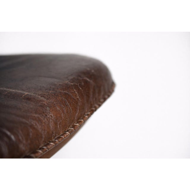 Set of Mid-Century Danish Modern Brown Leather Adjustable Easy Chair and Ottoman from Berg Furniture, 1970s For Sale - Image 15 of 18