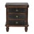 Re-edition Gustavian Style Nightstand Antiqued Brown and Charcoal Finished Wood Three Drawers and Brass Pulls