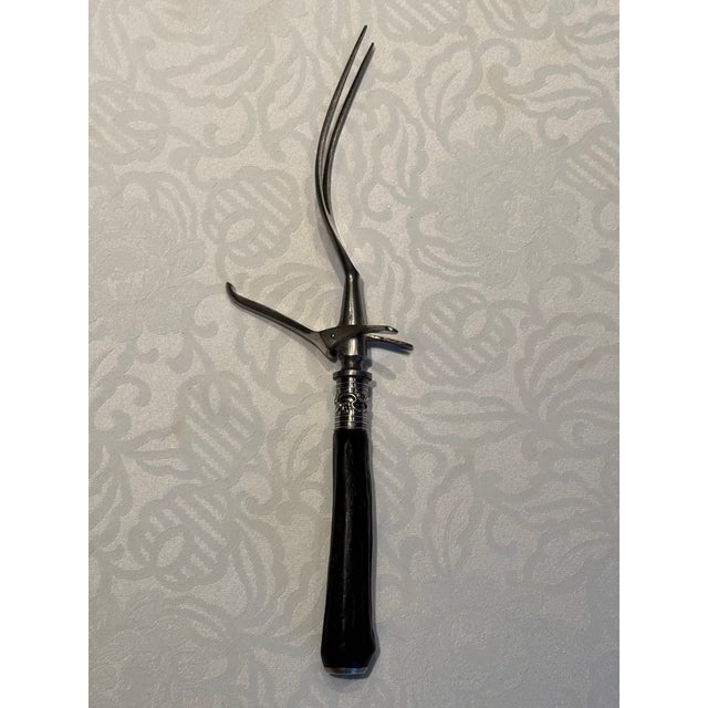 1920s Staghorn and Sterling Silver Carving Set- 3 Pieces For Sale - Image 12 of 17