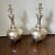 Pair of chic silver-painted desk lamps. Perfect with a pair of black shades.