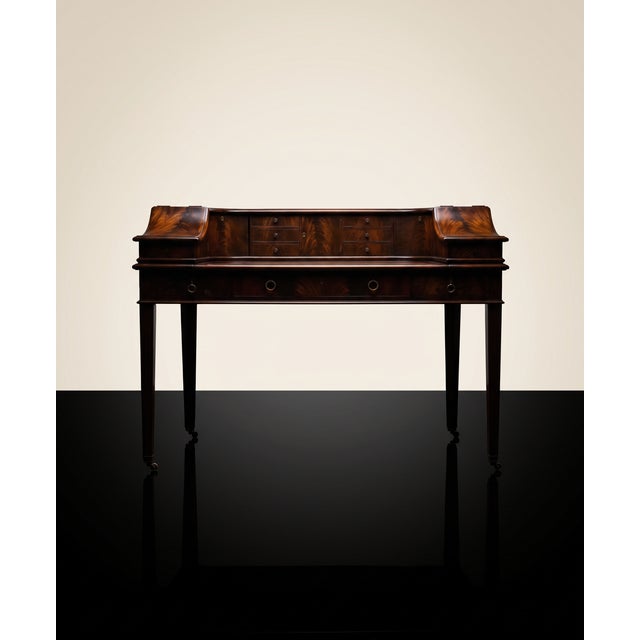 Flame Mahagony "Carlton" Edwardian Desk 1920's For Sale - Image 9 of 15