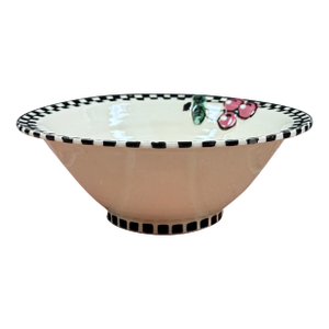 Robin Sterling for Barneys New York Handmade Pottery Cherries Checkerboard Small Serving Bowl