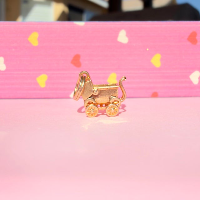 Vintage 14k Articulating Baby Stroller Charm For Sale In Los Angeles - Image 6 of 10