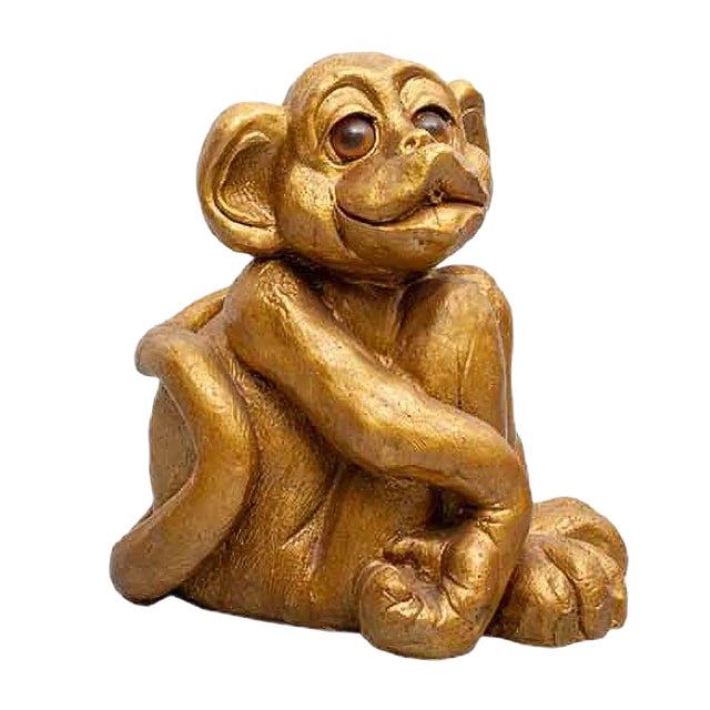 Stoneware Monkey Garden Fountain, 1970s For Sale