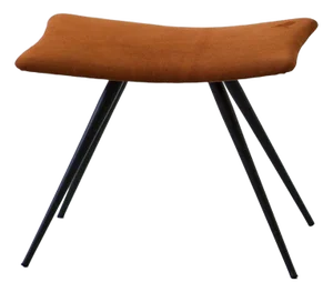 Italian Ottoman in Cognac Suede Leather, 1950s