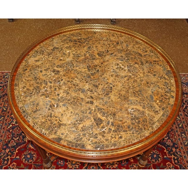 French Maitland Smith French Louis XV Style Tessellated Marble Center Table For Sale - Image 3 of 11
