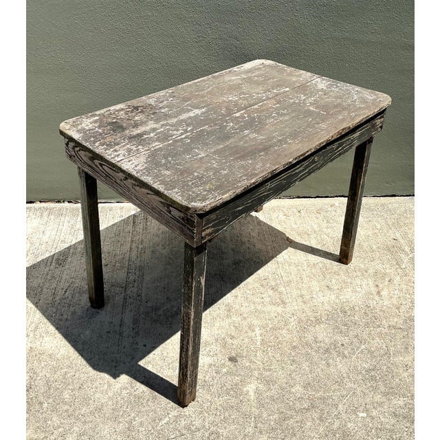Vintage Farmhouse Style Wood Table For Sale - Image 14 of 14