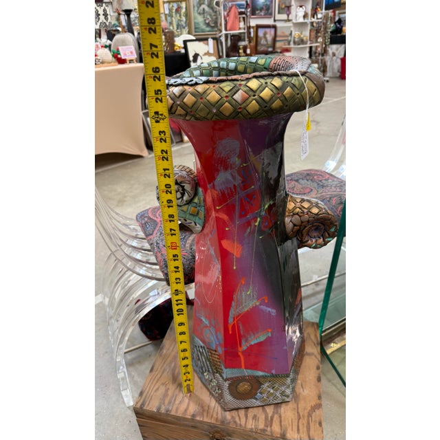 Ceramic Vintage Large Abstract Sculpture Vase by Kimmberly Ioane Fine Art Pottery 24in For Sale - Image 7 of 7