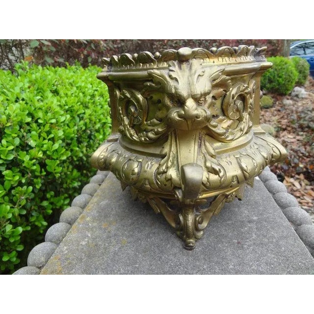 19th Century French Napoleon III Brass Jardiniere or Planater For Sale - Image 4 of 11