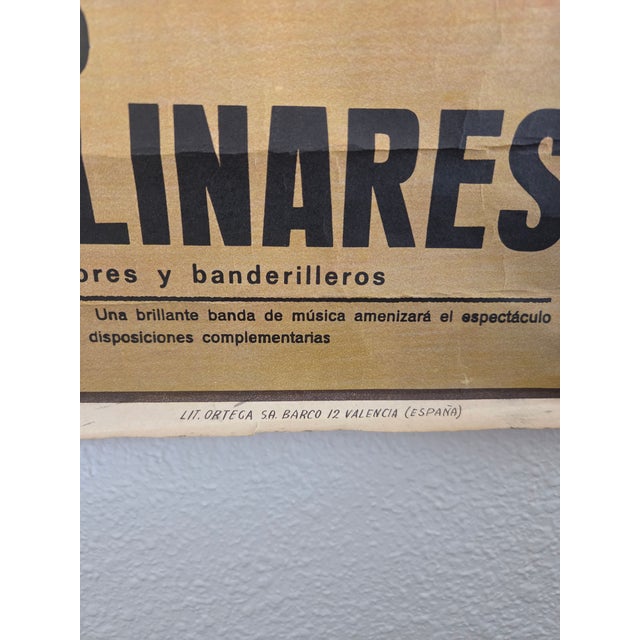 Mid-Century Spanish Realism Authentic Bullfighting Event Poster For Sale - Image 11 of 14