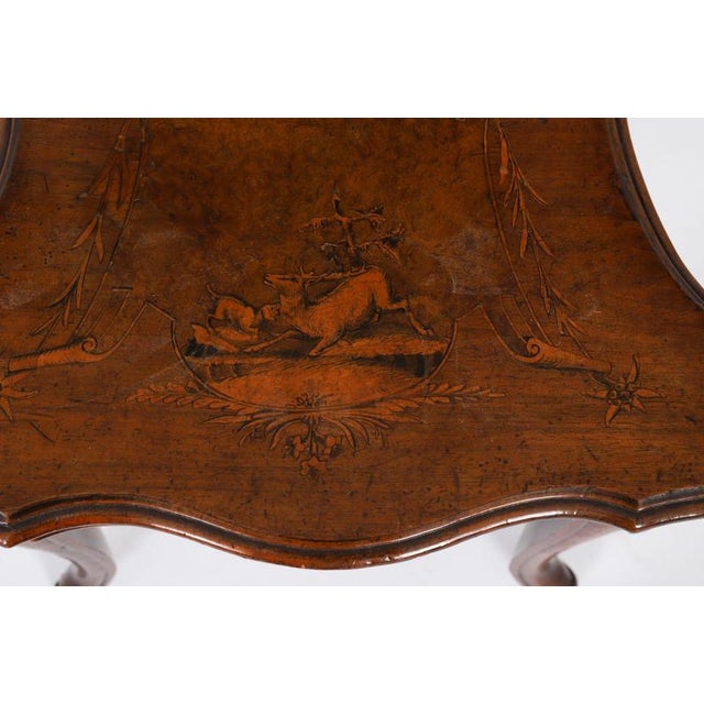 Antique Swiss Walnut Marquetry Inlaid Musical Chair, 19th Century For Sale - Image 5 of 16