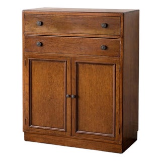 Vintage Arts and Crafts Oak Pantry Cabinet with Drawers, 1950s For Sale