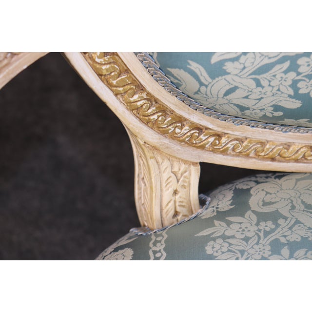 Set 10 French Louis XVI Style Parcel Gilt Dining Chairs. For Sale - Image 10 of 16