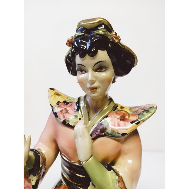 Geisha Porcelain Sculpture by Girardi, 1950 For Sale - Image 6 of 10