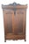 1800's Victorian Campaign Breakdown Tiger Oak and Walnut Armoire For Sale