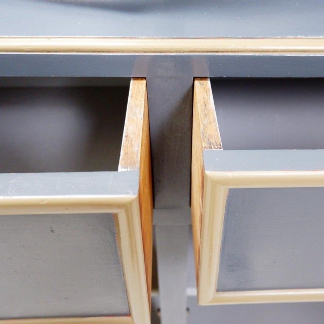 Vintage Chinese Cabinet in Lacquered Grey For Sale - Image 4 of 16