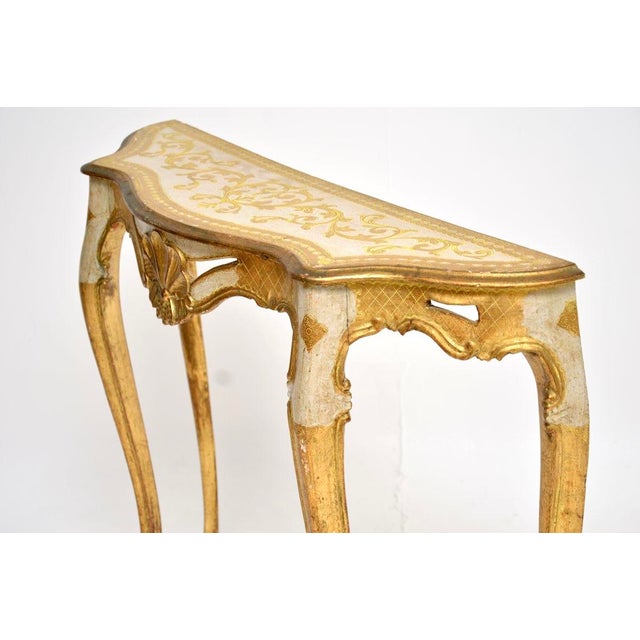 Gold Vintage Venetian Parcel Gilt Console Table, 1930 For Sale - Image 8 of 12