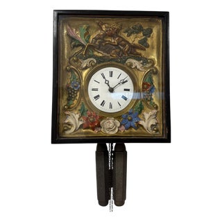 Antique French Wall Clock, 1890s For Sale